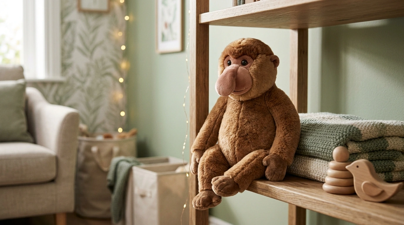 33cm Proboscis Monkey Plush: Realistic, Lifelike & Giftable