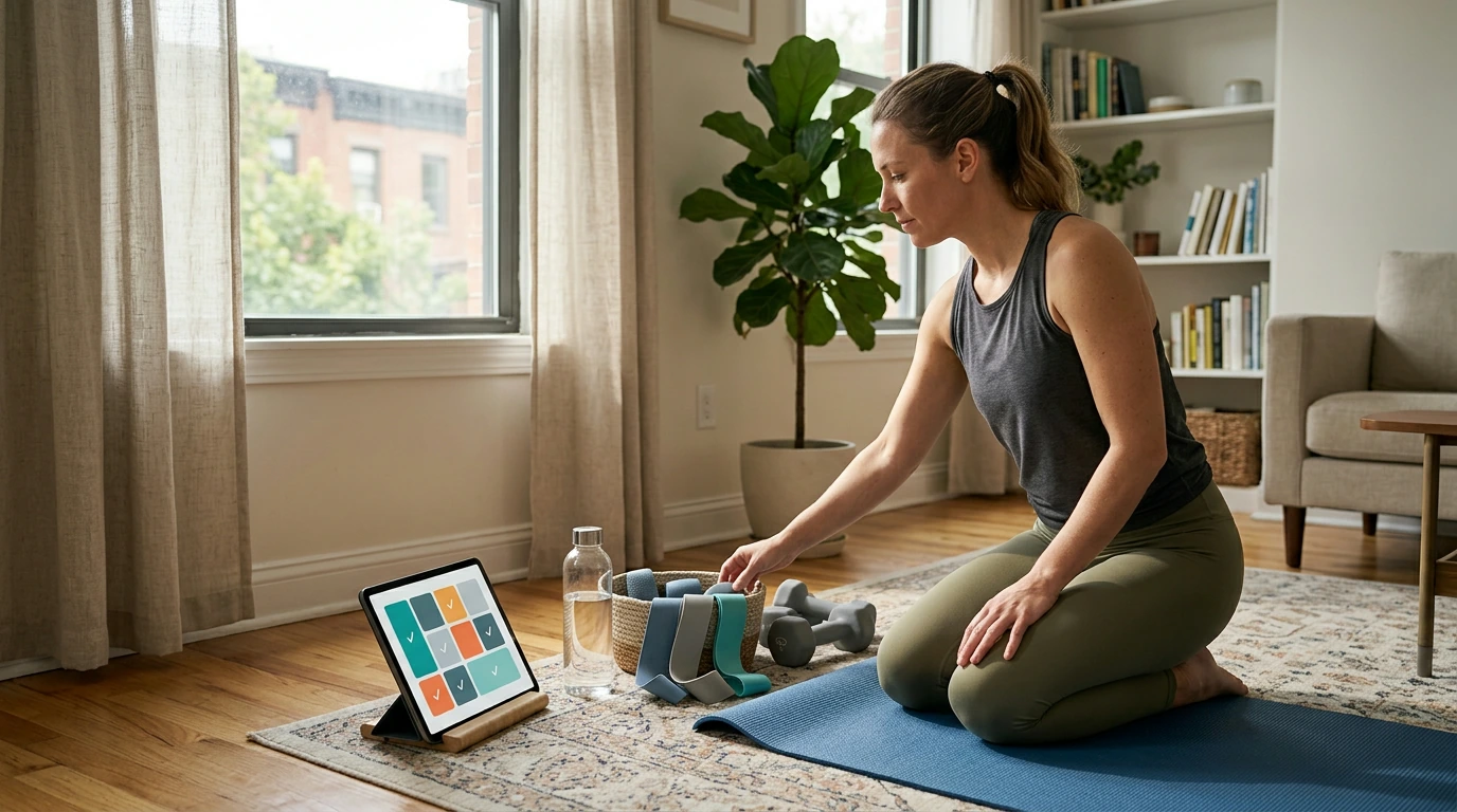 AI Home Workout Plan: Adaptive Weekly Routine & Checklist