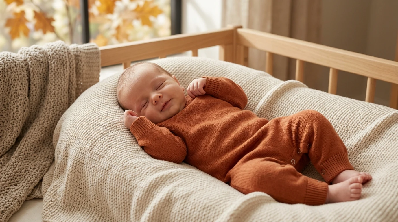 Autumn-Ready Cotton Knit Romper for Newborn Comfort