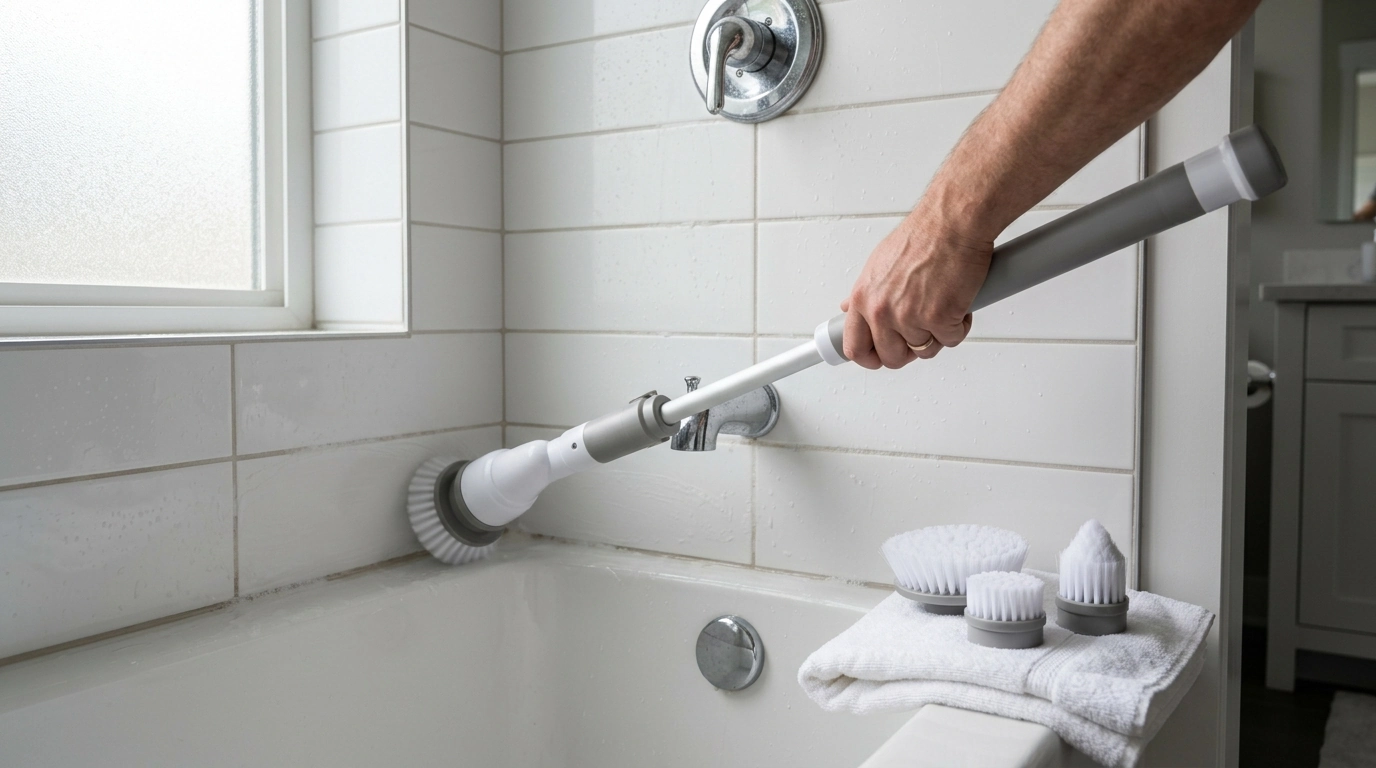 Cordless Electric Spin Scrubber: 8 Heads, Less Scrubbing