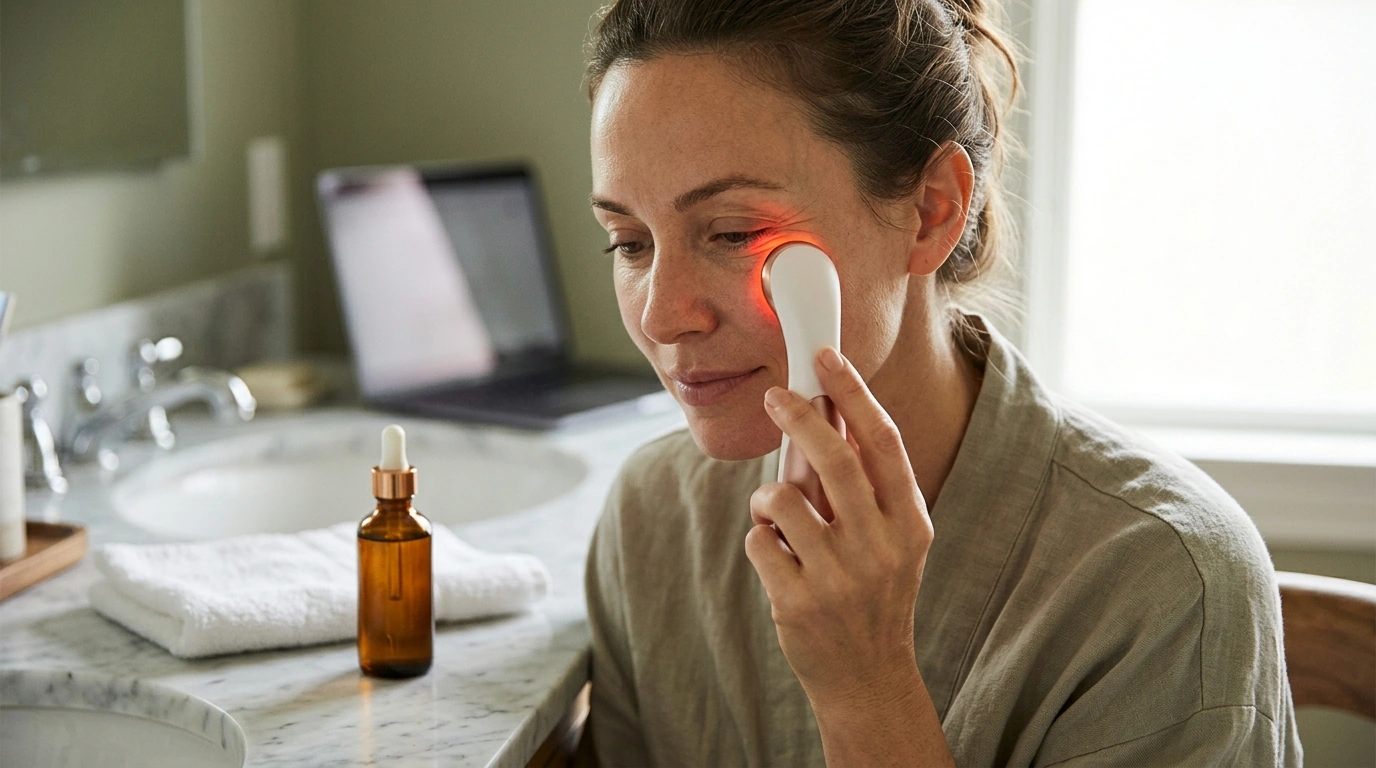 EMS Red Light Eye Massager: Heat & Vibration Depuff