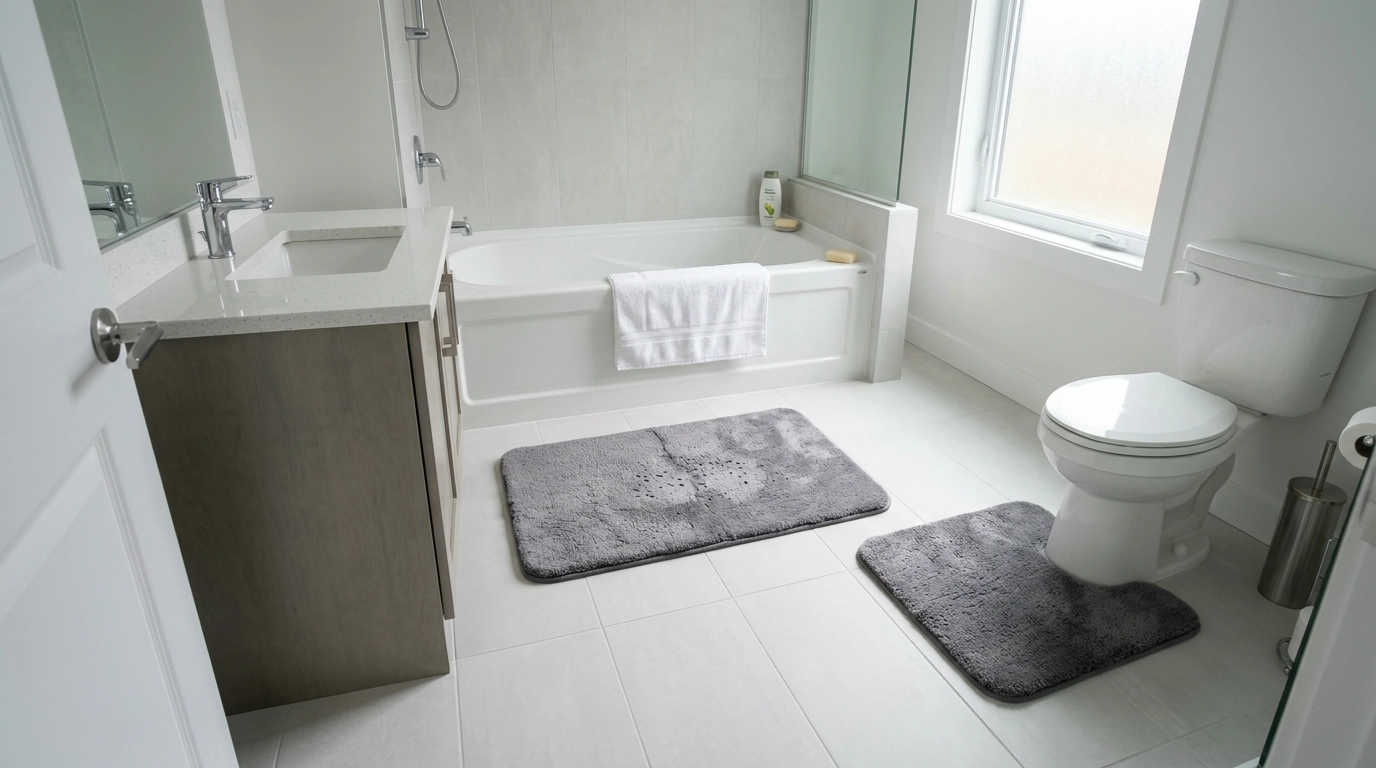 Memory Foam Bath Rug Set: Soft, Absorbent, Non-Slip