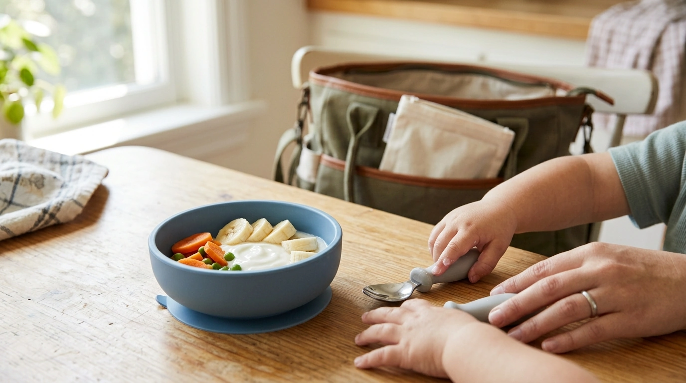 Portable Baby Spoon & Fork Set for Self-Feeding