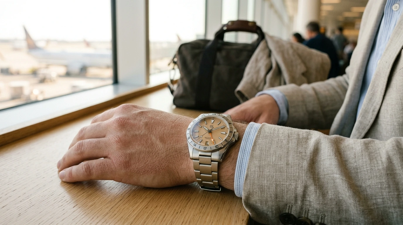 39mm Desert-Texture GMT Automatic Watch: Sapphire, 10ATM