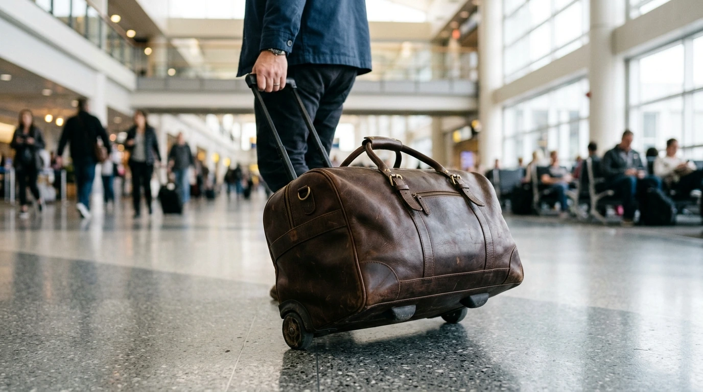 Men’s Leather Rolling Duffel Bag: Wheels, Wear, Value
