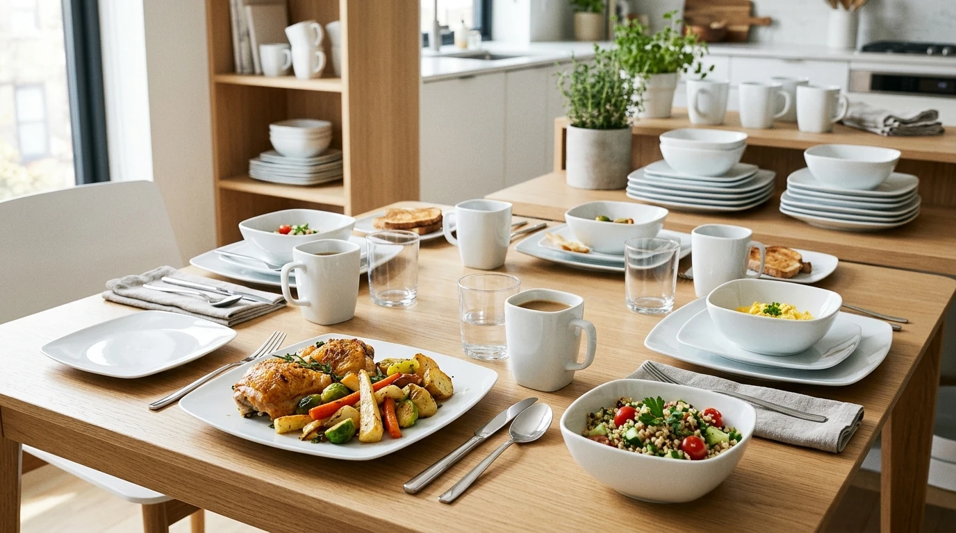 Modern 28-Piece Square Porcelain Dinnerware Set Guide