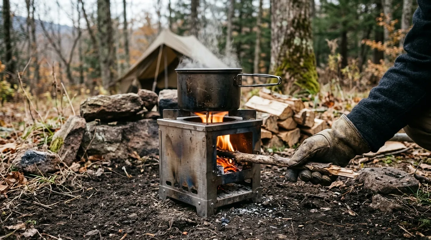 Portable Stainless Steel Wood Stove: Camp Cooking & Heat
