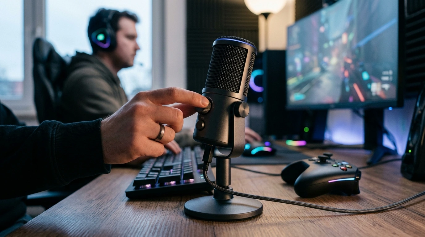 USB Gaming Mic: RGB, Mute & Gain for PC, PS5, PS4