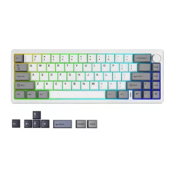 65% Wireless 3-Mode Keyboard: Knob, Hot-Swap, QMK