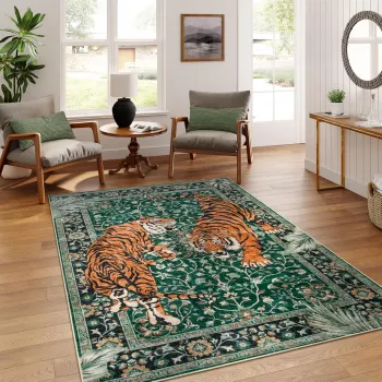 Jungle Tiger Print Area Rug: Styling, Sizing & Care